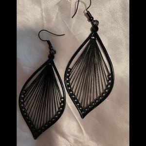 Black earrings, about 3 inches, long and graceful